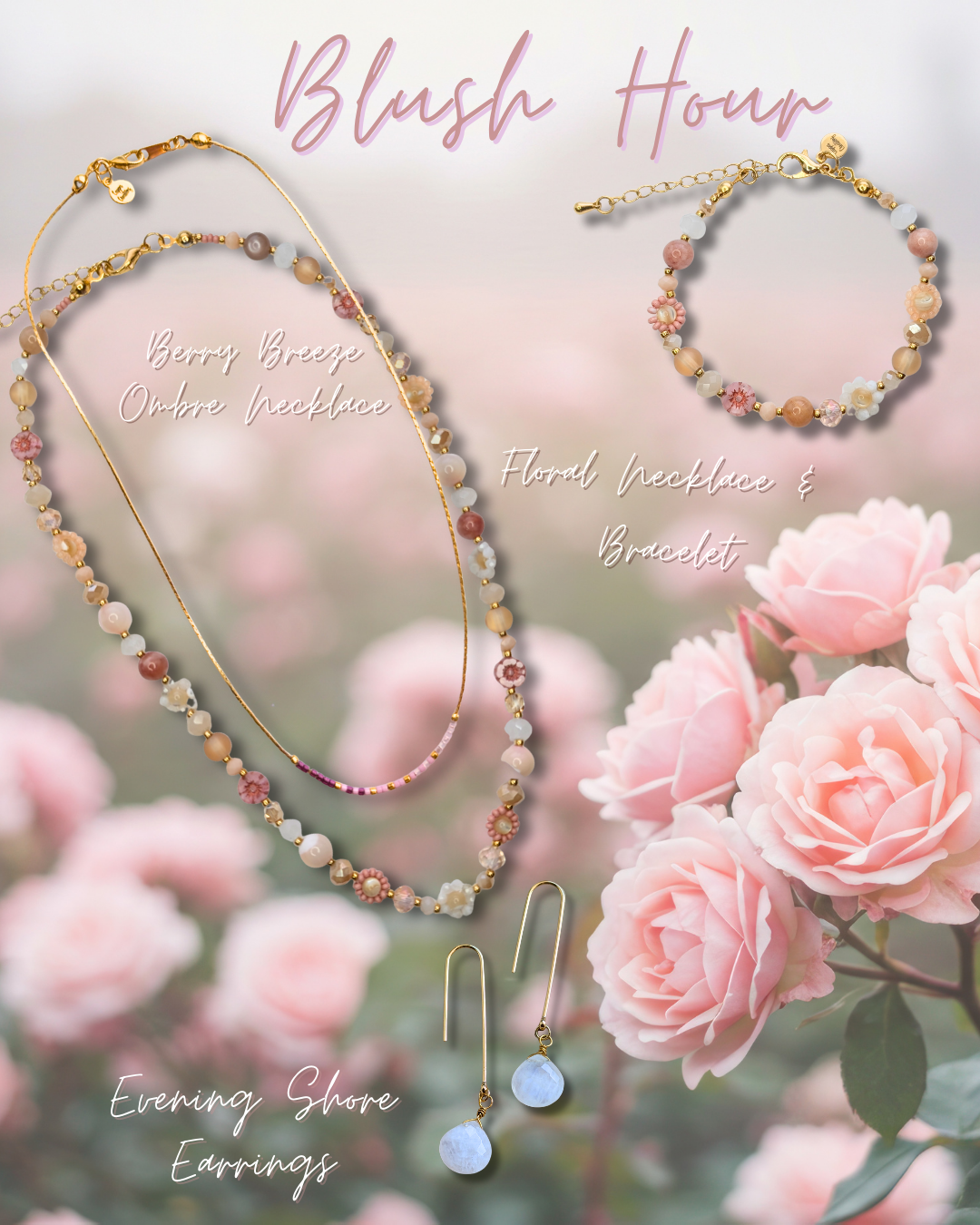 Blush Hour Floral Beaded Bracelet