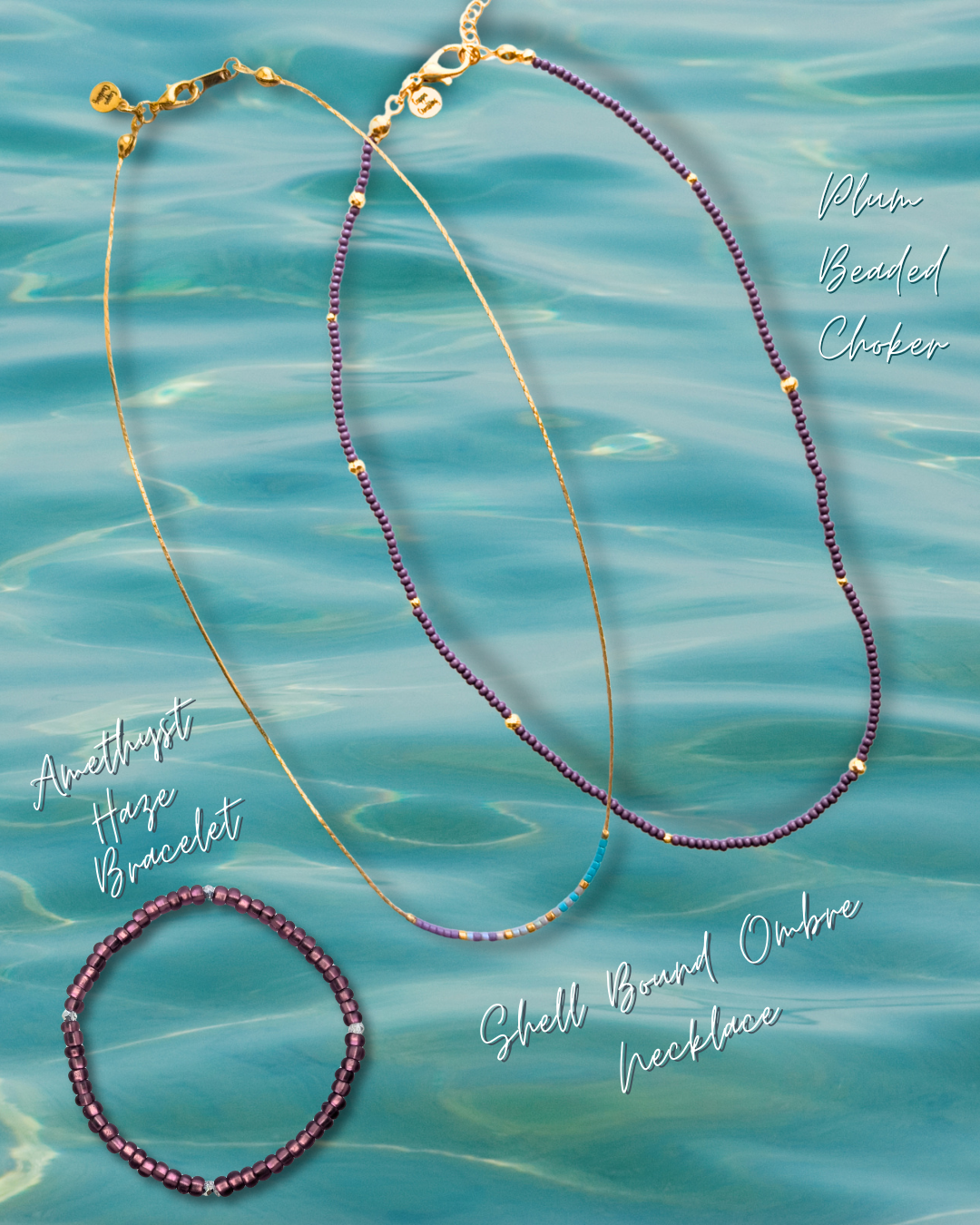 Plum Beaded Choker Necklace