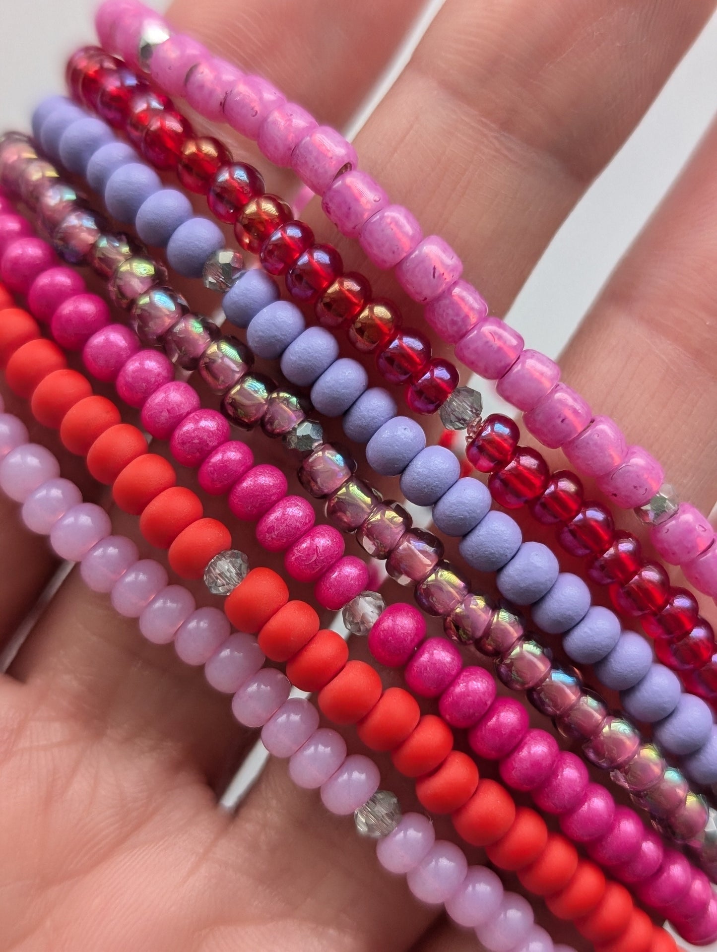 Iridescent Dusty Rose Galantine Sparkle Stacker Bracelet