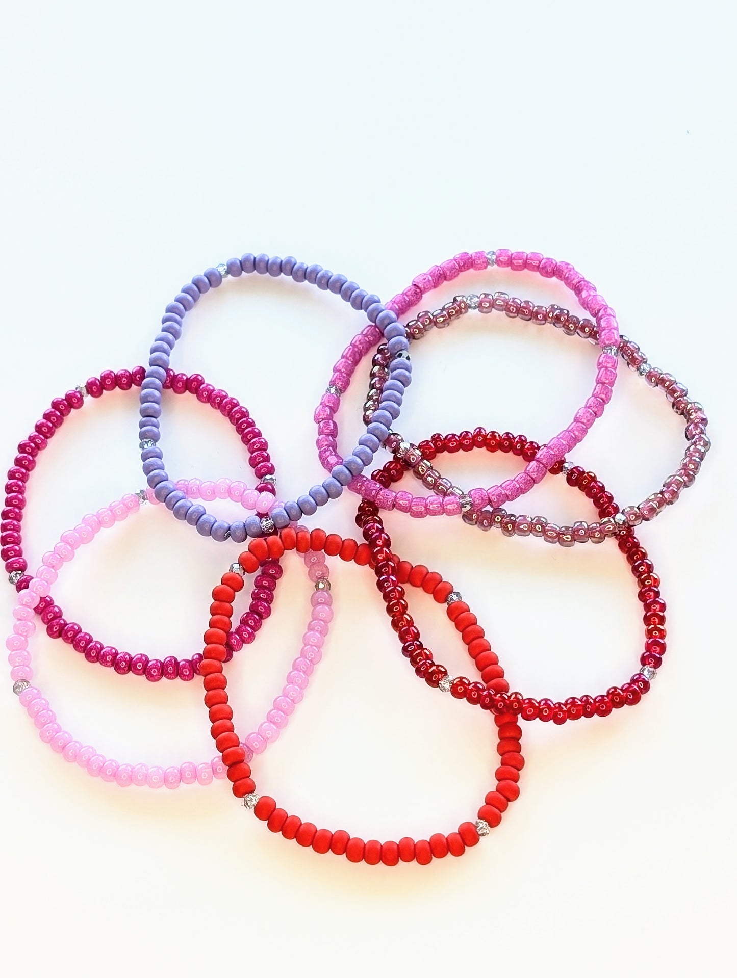 Iridescent Dusty Rose Galantine Sparkle Stacker Bracelet