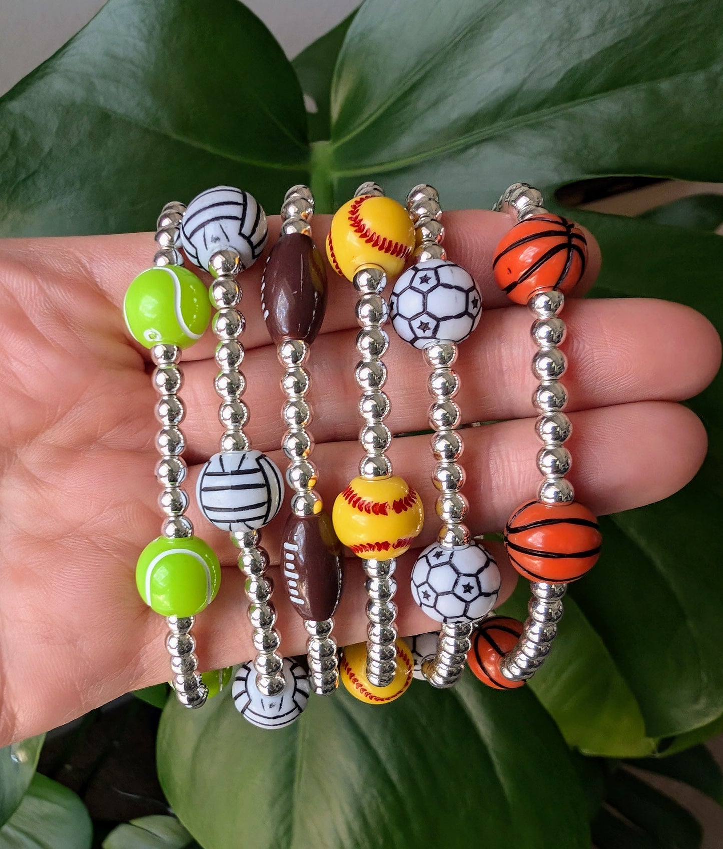 Silver Basketball Bracelet