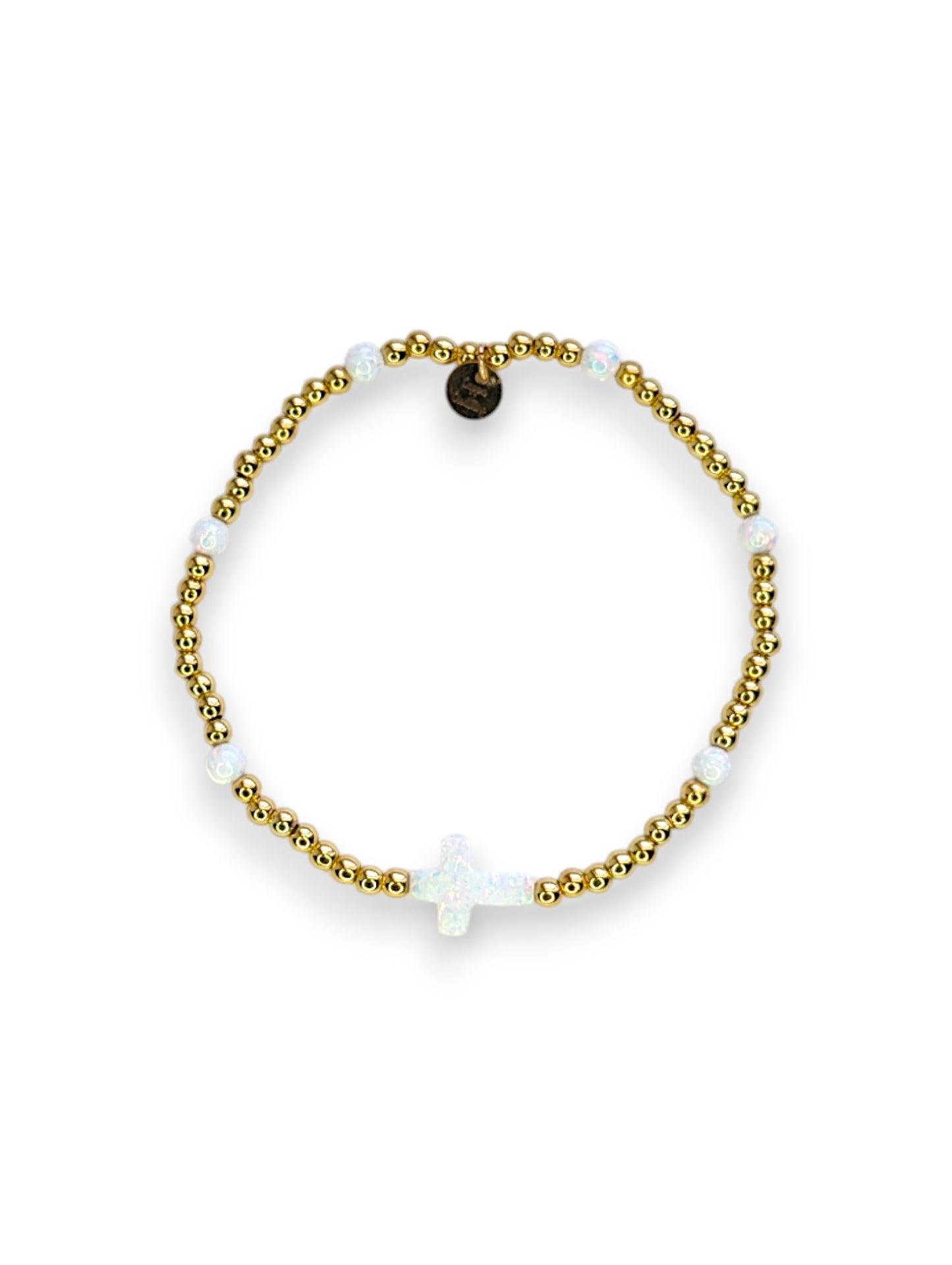 White Opal Cross Bracelet