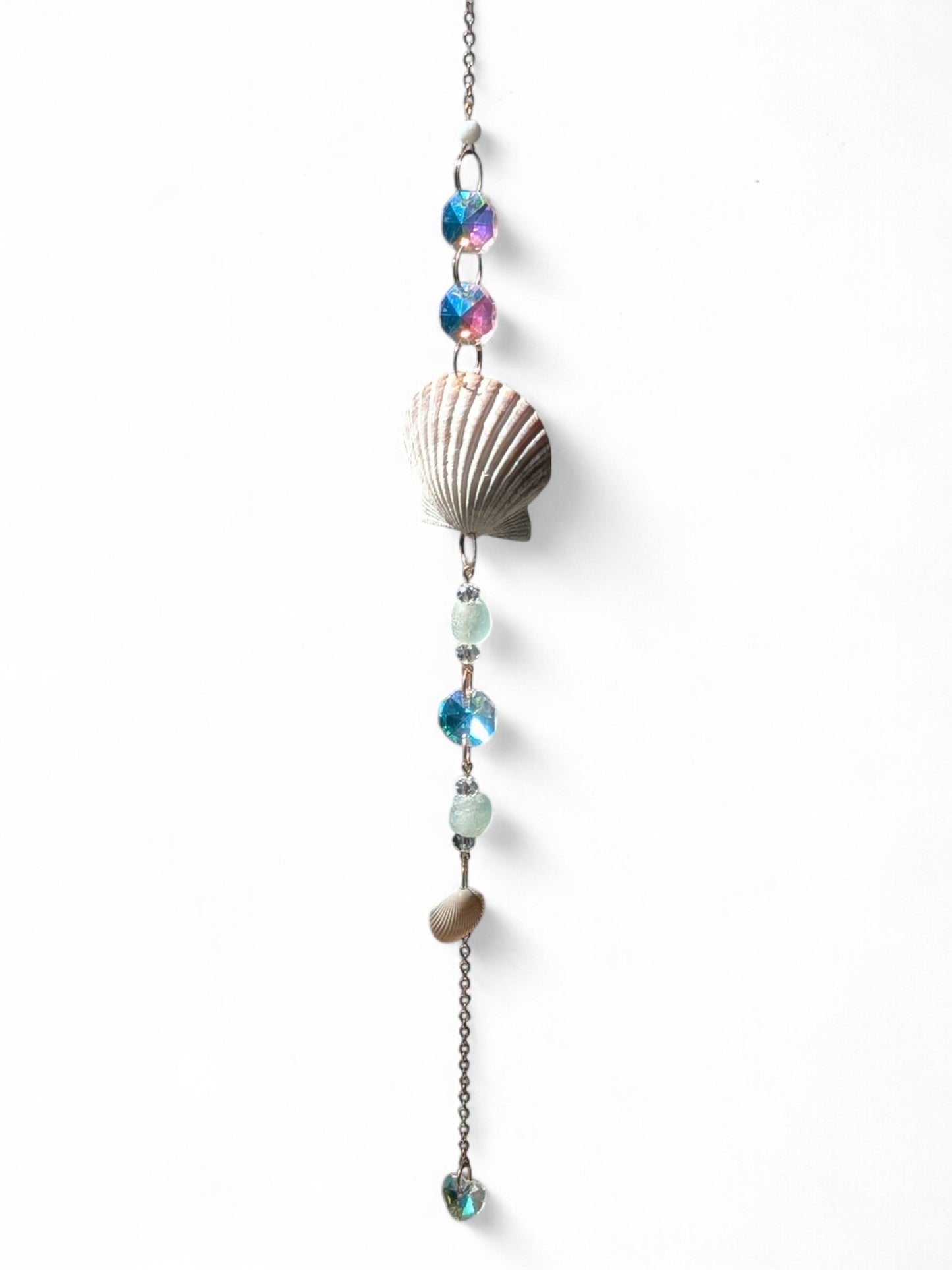 White Scalloped Shell Sun Catcher