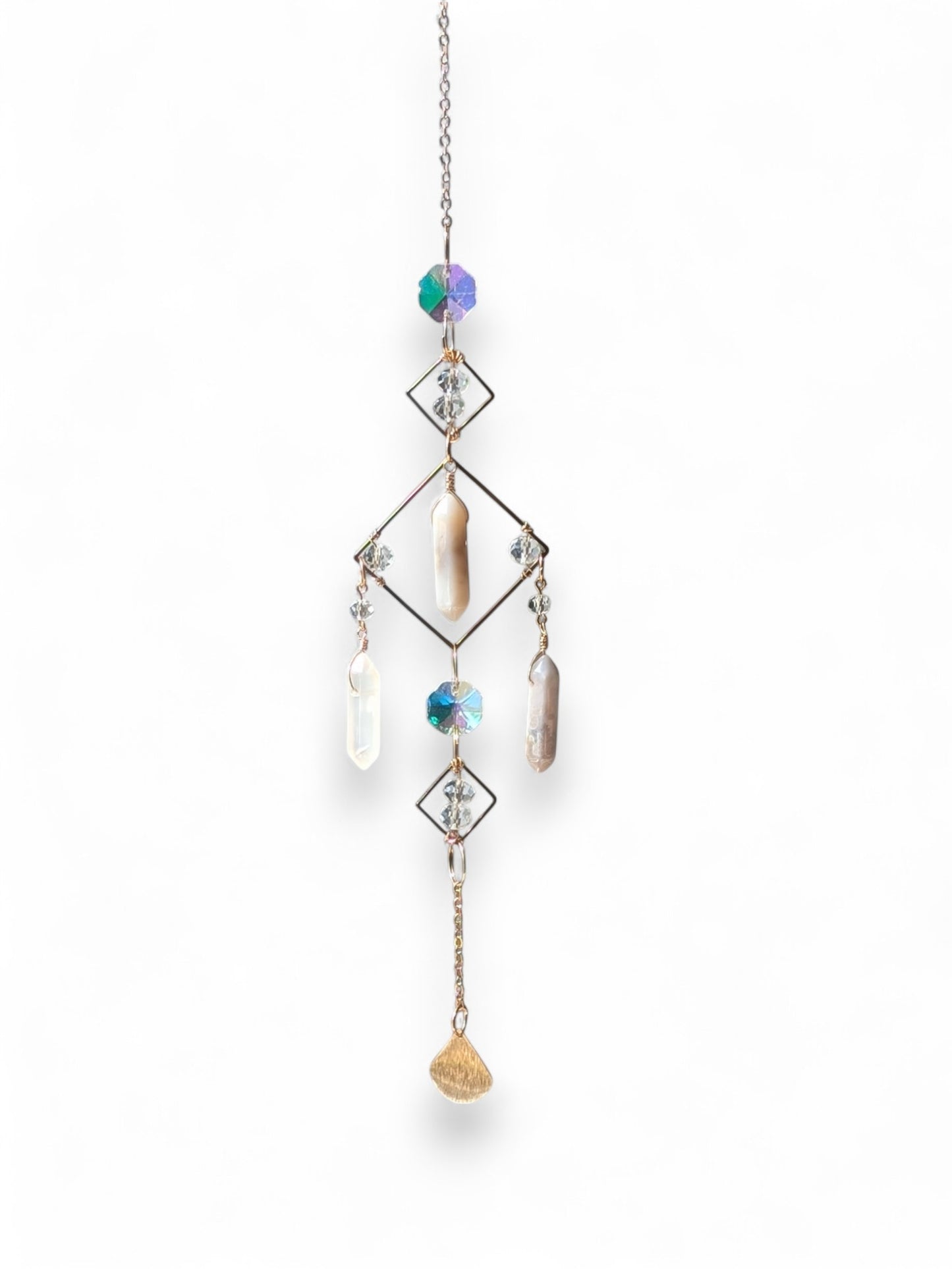 Agate Diamond crystal points Sun Catcher