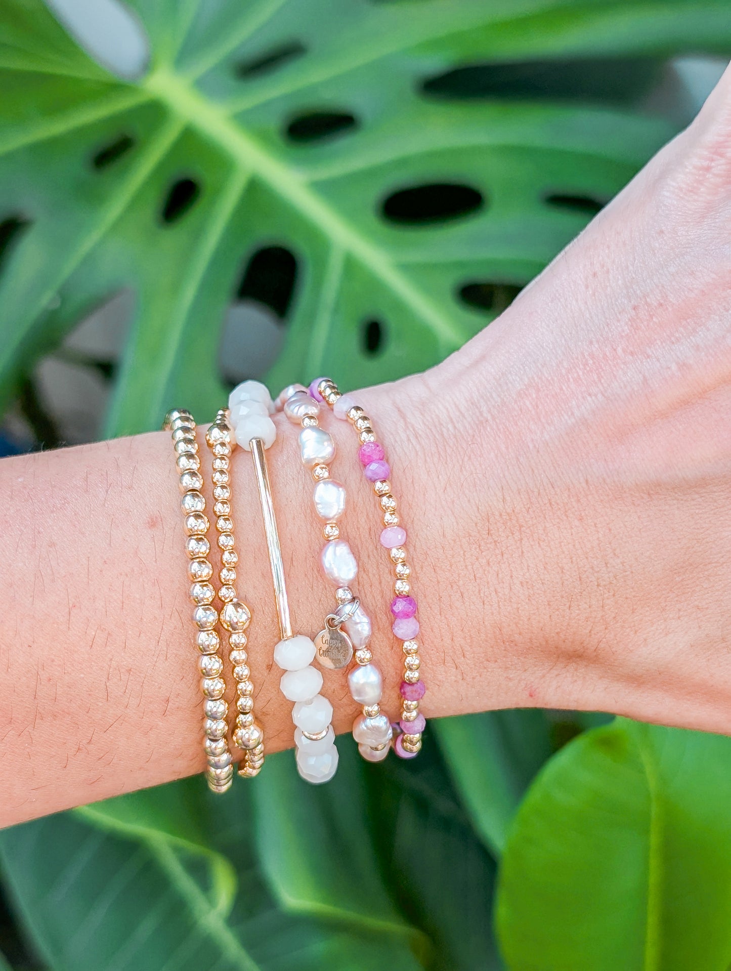 Pink Ruby Coastal Gems Bracelet