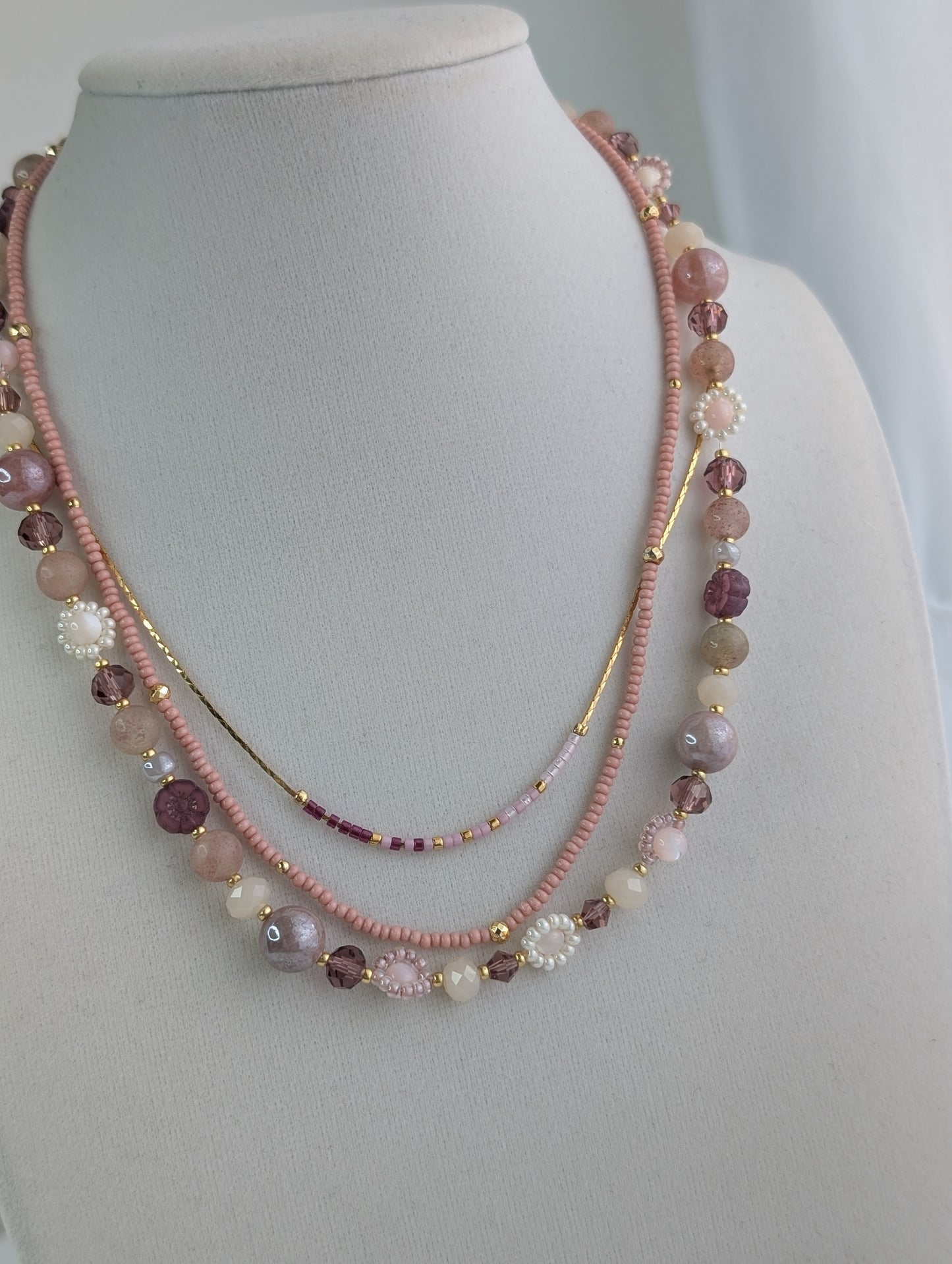 Just Peachy Beaded Choker Necklace