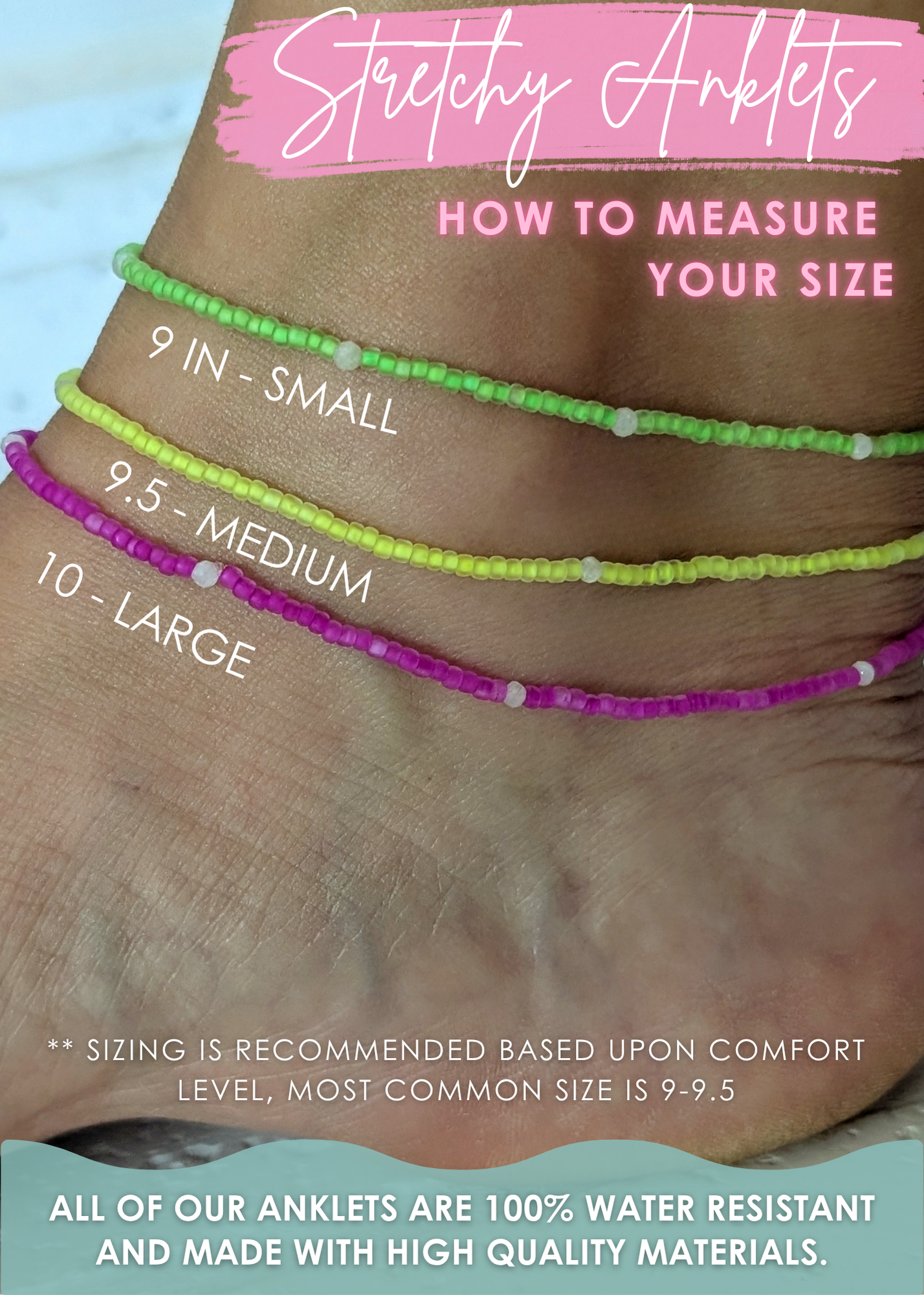 Wild Orchid Purple - Salty Babe Neon Anklet
