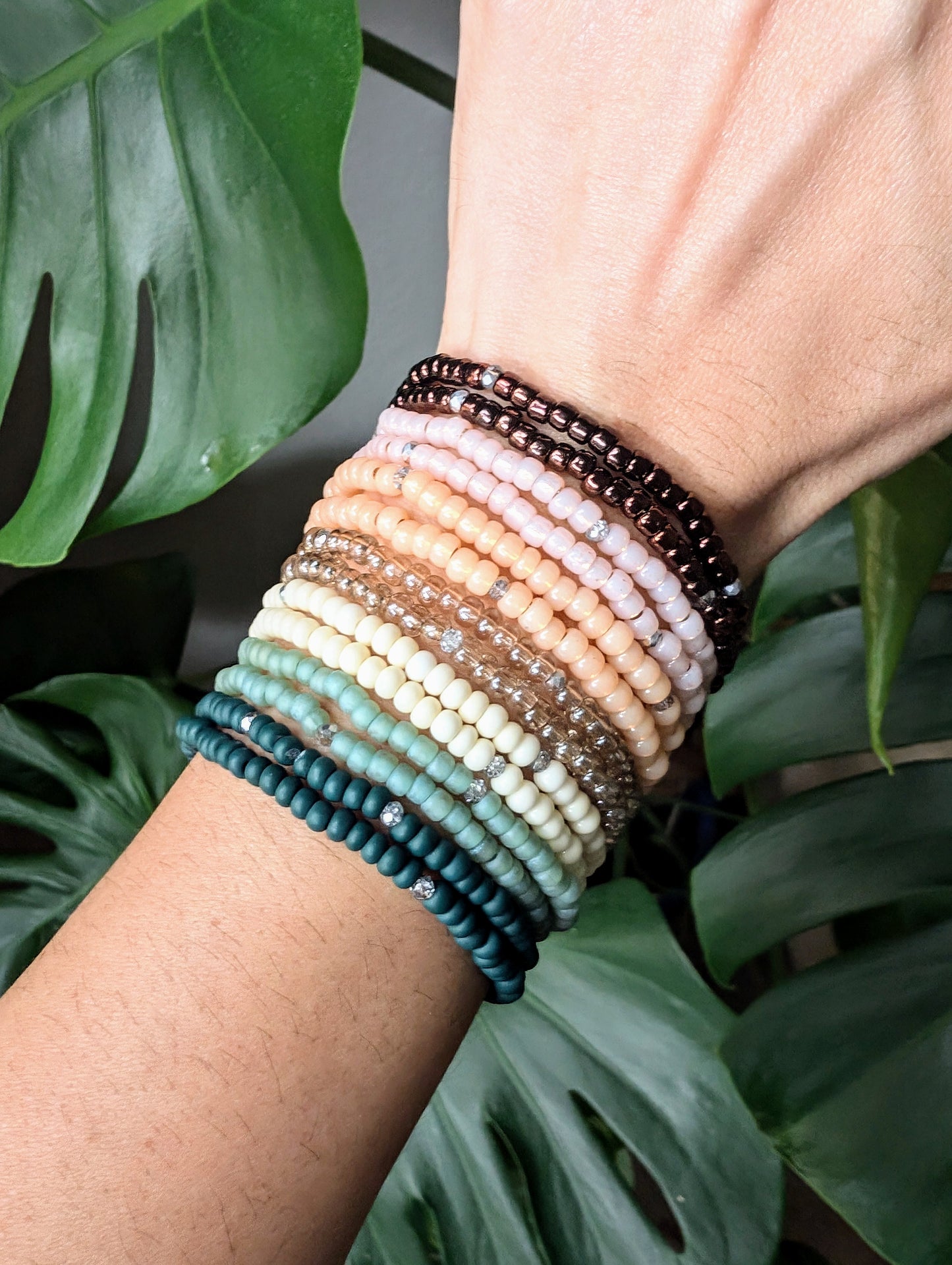 Hunter green Sparkle Stacker Bracelet