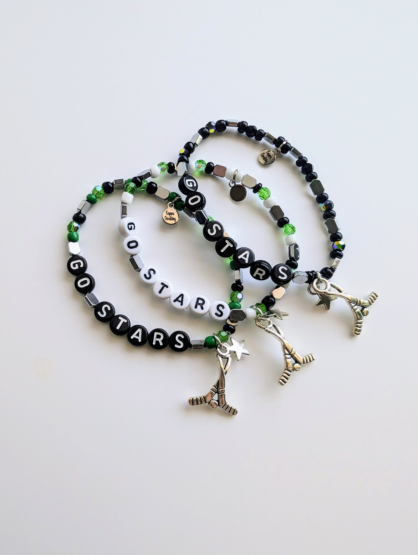 Texas Stars Silver Hockey Bracelet