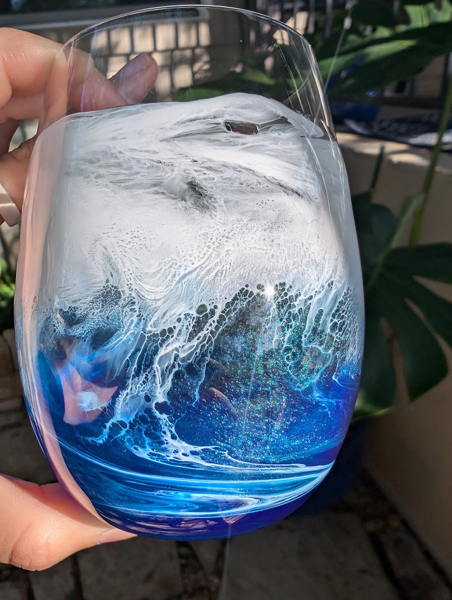 Pacific Blue Ocean Stemless Wine glass