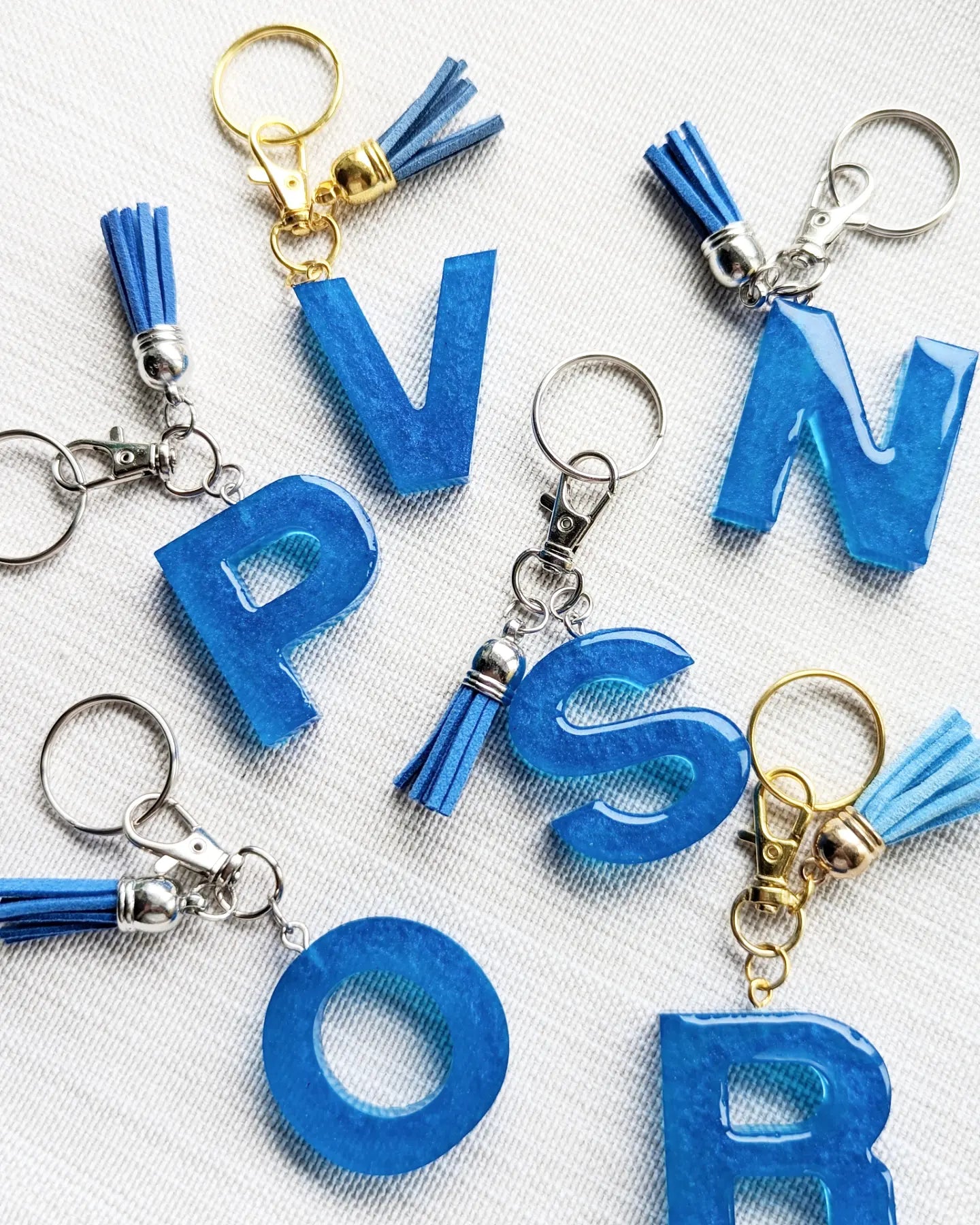 True Blue Initial Key Chain