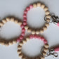 Pink gemstone Boho Key ring Bracelet