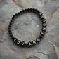 "Men's Motivational Lava Rock Diffuser Bracelet by Cappa Creations - Stretchy, Black Beads, Essential Oil Diffuser Jewelry"