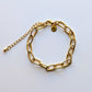 Gold Paperclip Chain Bracelet - 24k gold plated