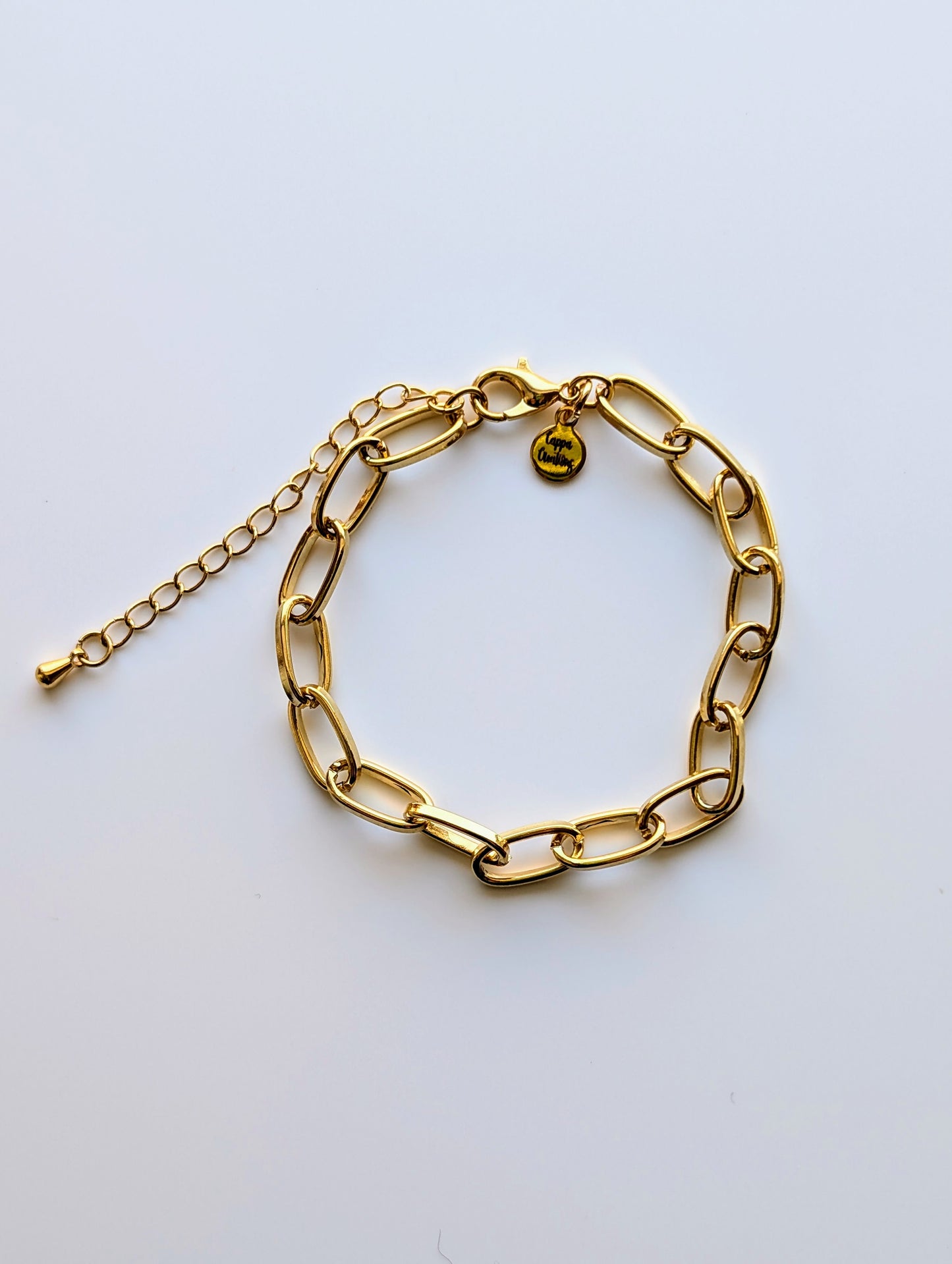 Gold Paperclip Chain Bracelet - 24k gold plated