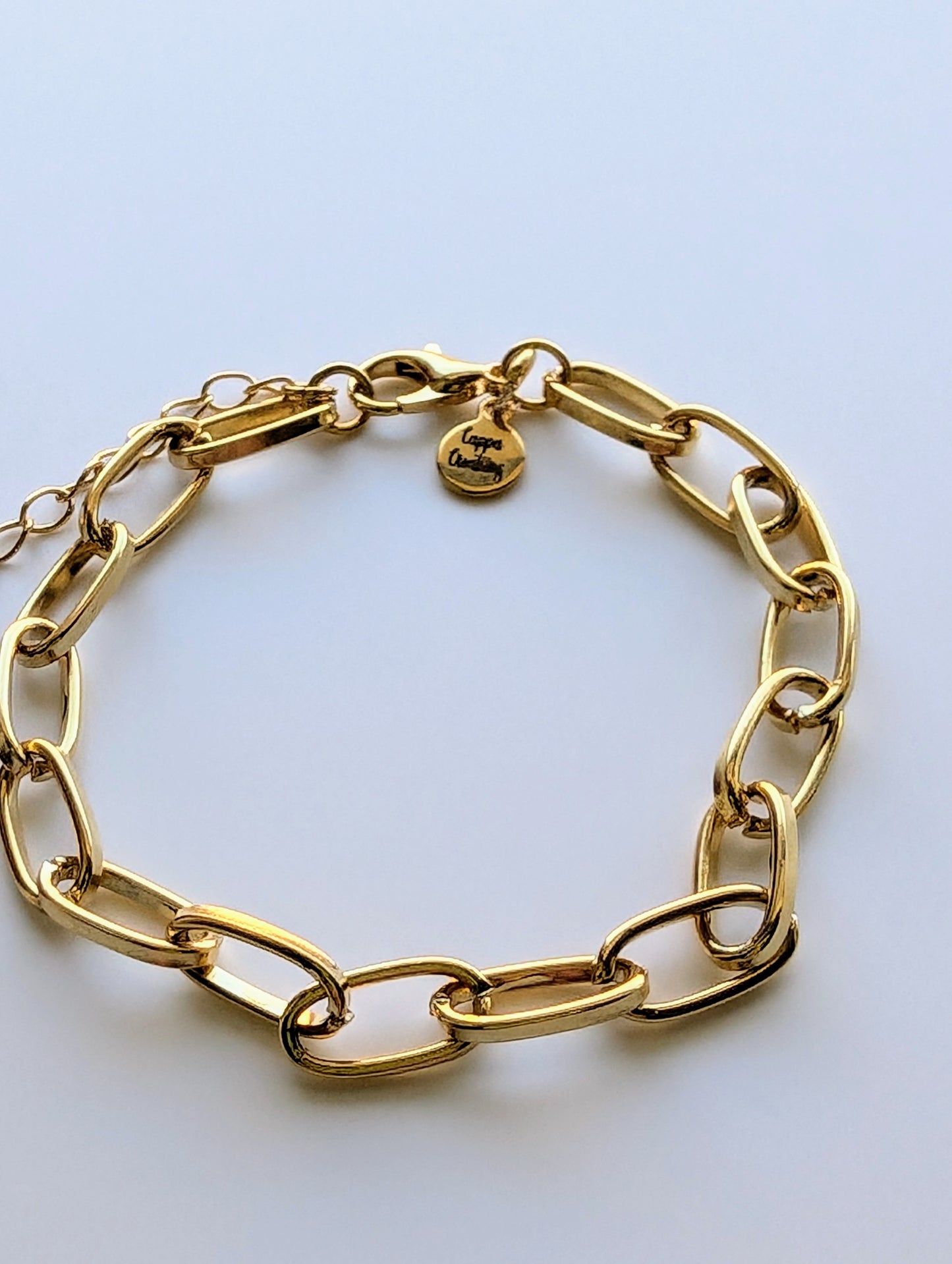 Gold Paperclip Chain Bracelet - 24k gold plated