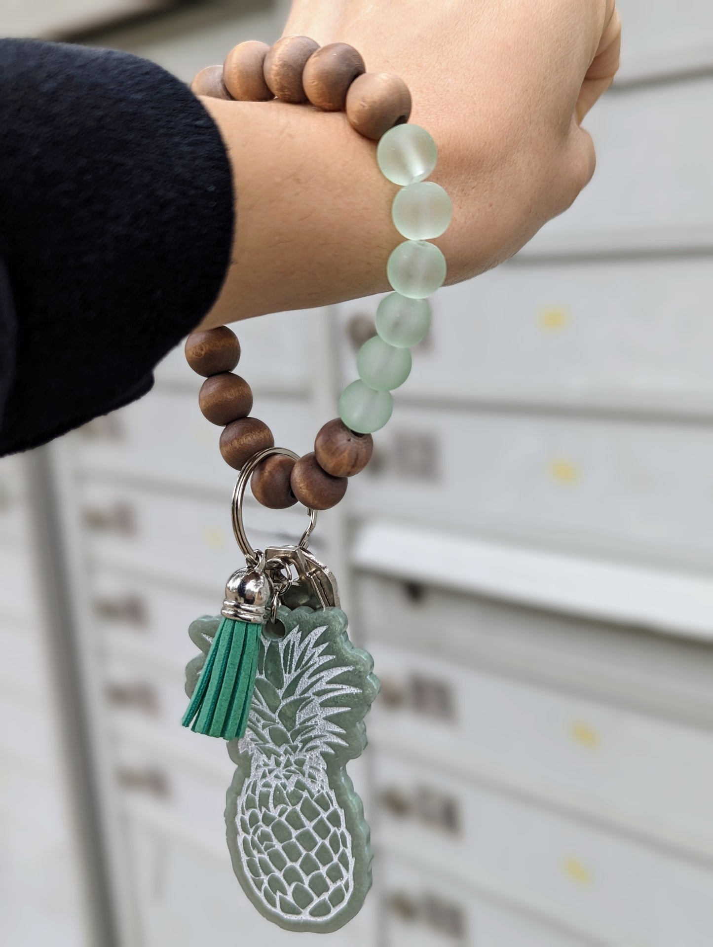 Sea Glass Key-ring Bracelet