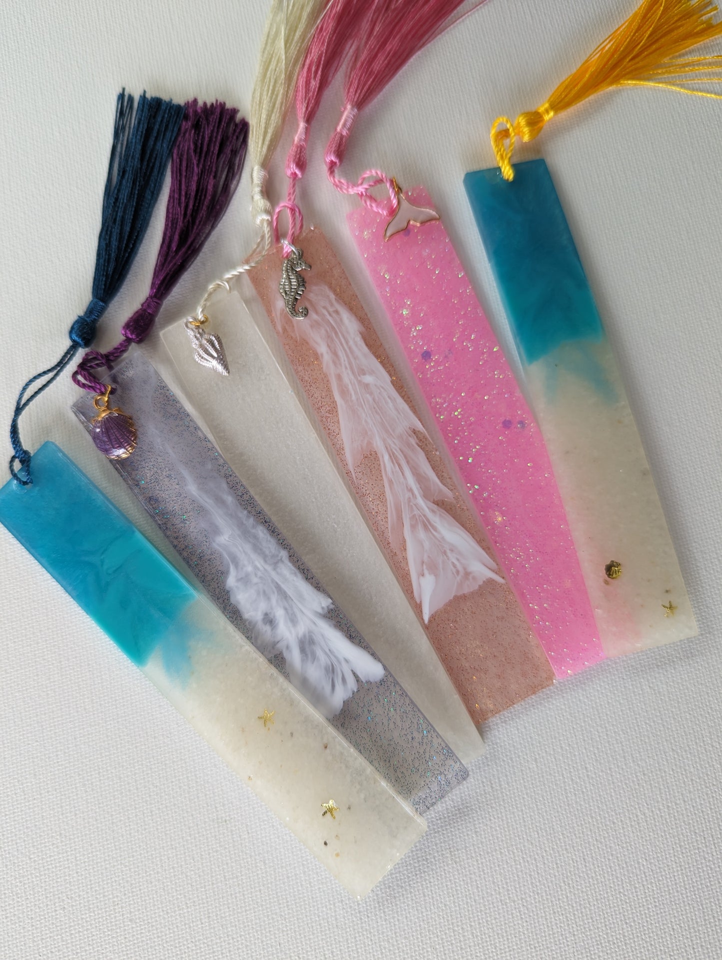 Cappa Creations Ocean Lover Bookmark | Beach Lover Gift | Bookmark | Book Lover Gift | Avid Reader | Book Club Gift | Valentines Day | Teacher Gift handmade medium resin bookmark, ocean resin bookmarks with real beach sand, enjoyment for booklovers, bookworm, color shift and glitter sparkles