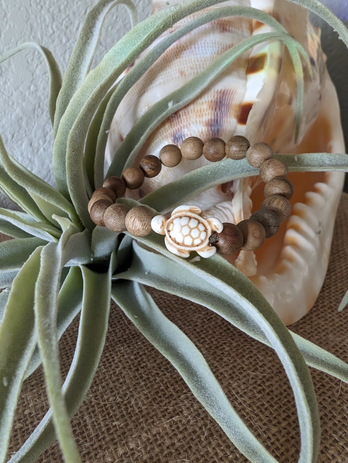 Sea Turtle Wood Diffuser Bracelet