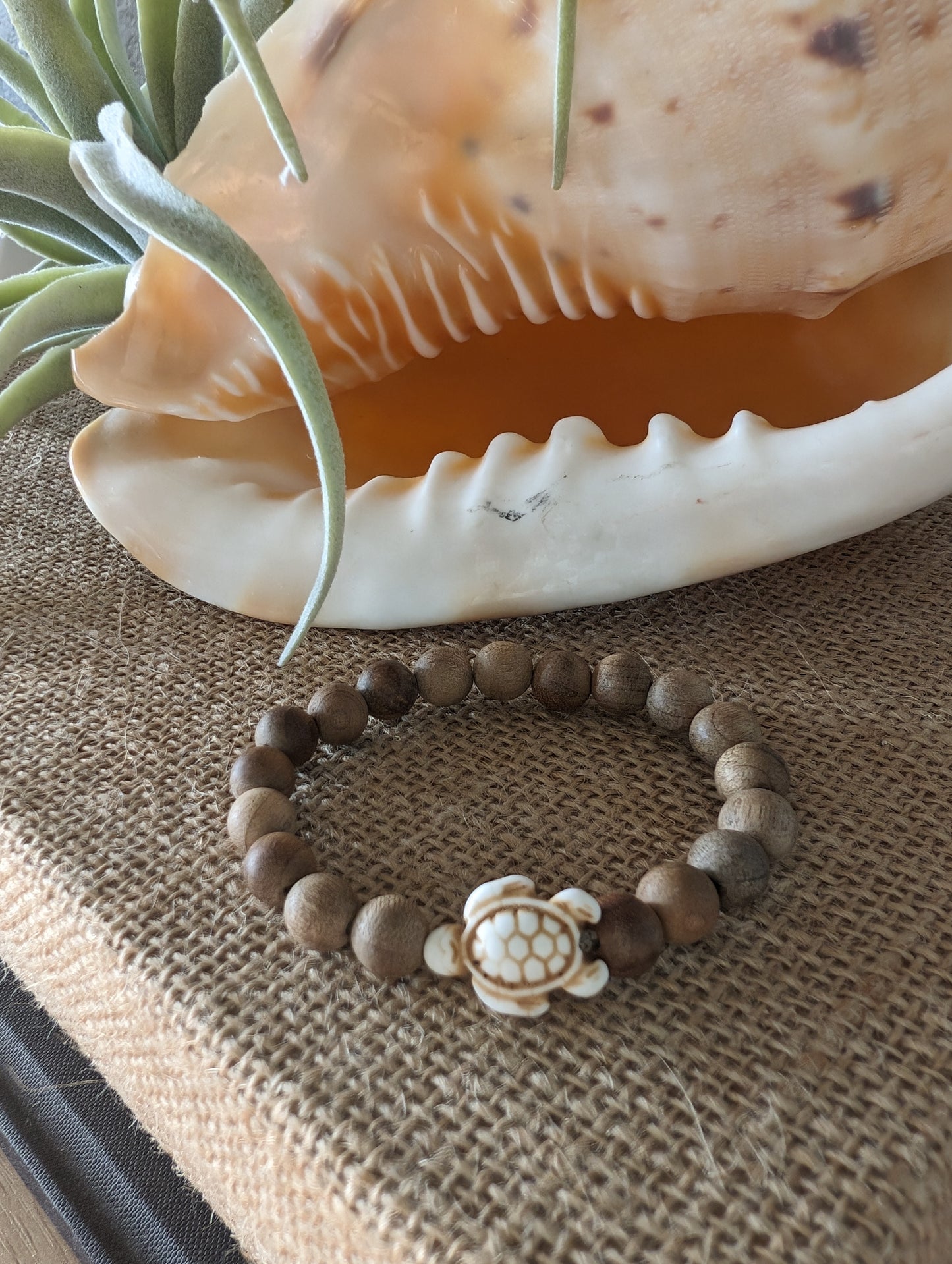 Sea Turtle Wood Diffuser Bracelet