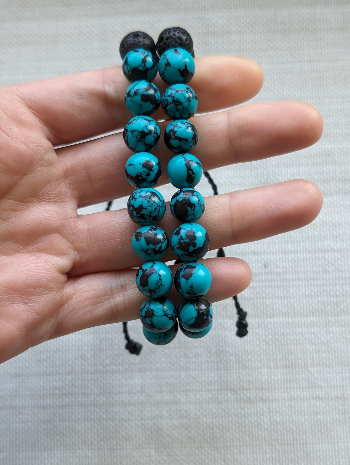 Surfer turquoise and black Diffuser Bracelet