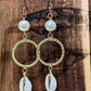 Cowrie Shell statement Pearl Earrings