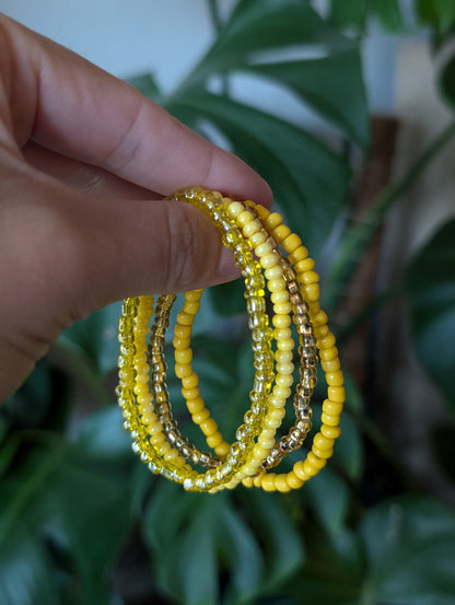 Each Cappa Creations stack features 4 color-coordinated Bracelets, making it easy to mix and match to create your own unique look. Simple yet versatile, these stacks are perfect for any occasion. Express your personality and elevate your outfit with an array of vibrant color choices! yellow mix