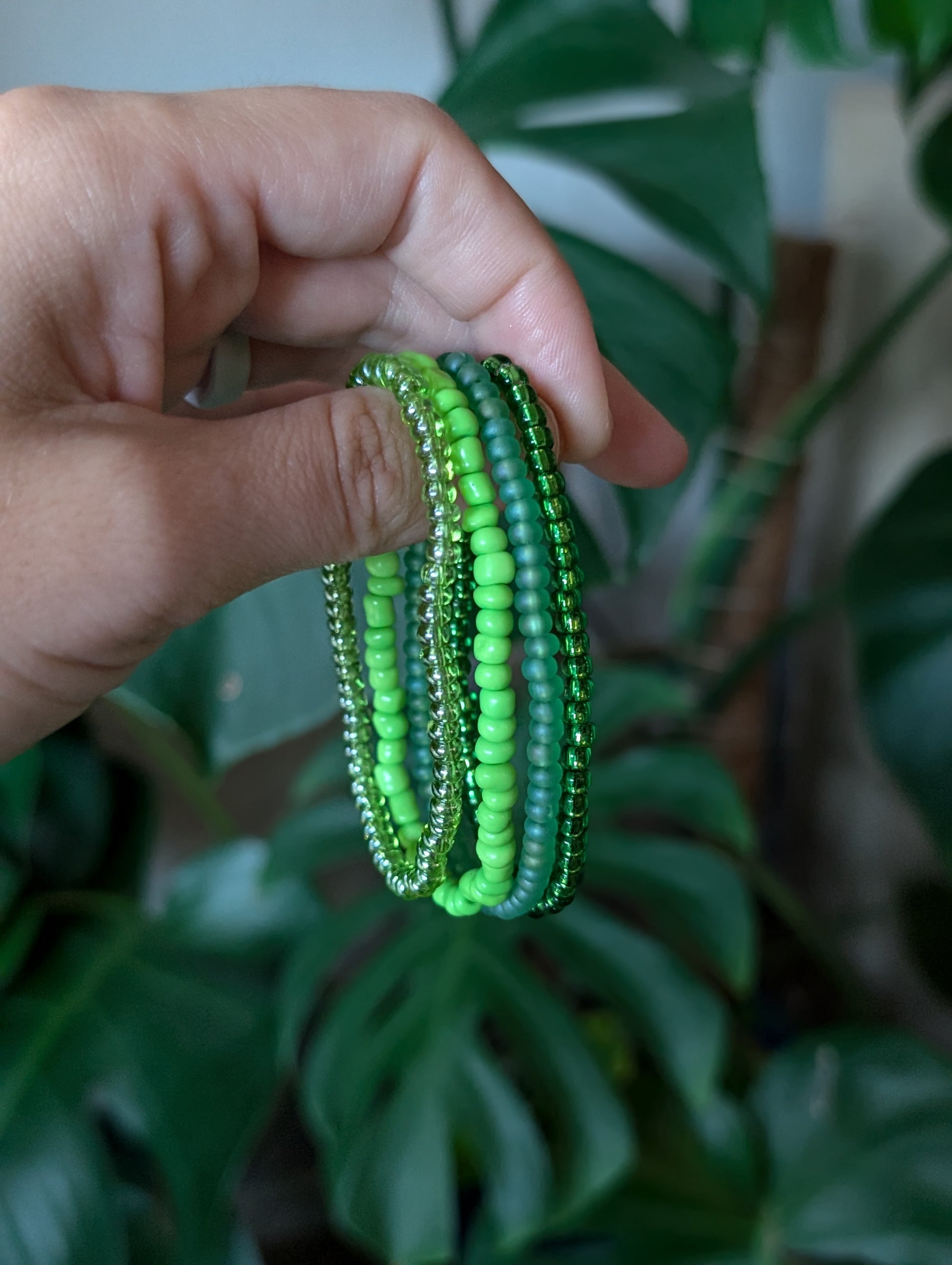 Each Cappa Creations stack features 4 color-coordinated Bracelets, making it easy to mix and match to create your own unique look. Simple yet versatile, these stacks are perfect for any occasion. Express your personality and elevate your outfit with an array of vibrant color choices! green mix