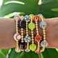 Gold Hematite Beaded Bracelet with Sports Ball Bead - Perfect for Game Day and Team Support