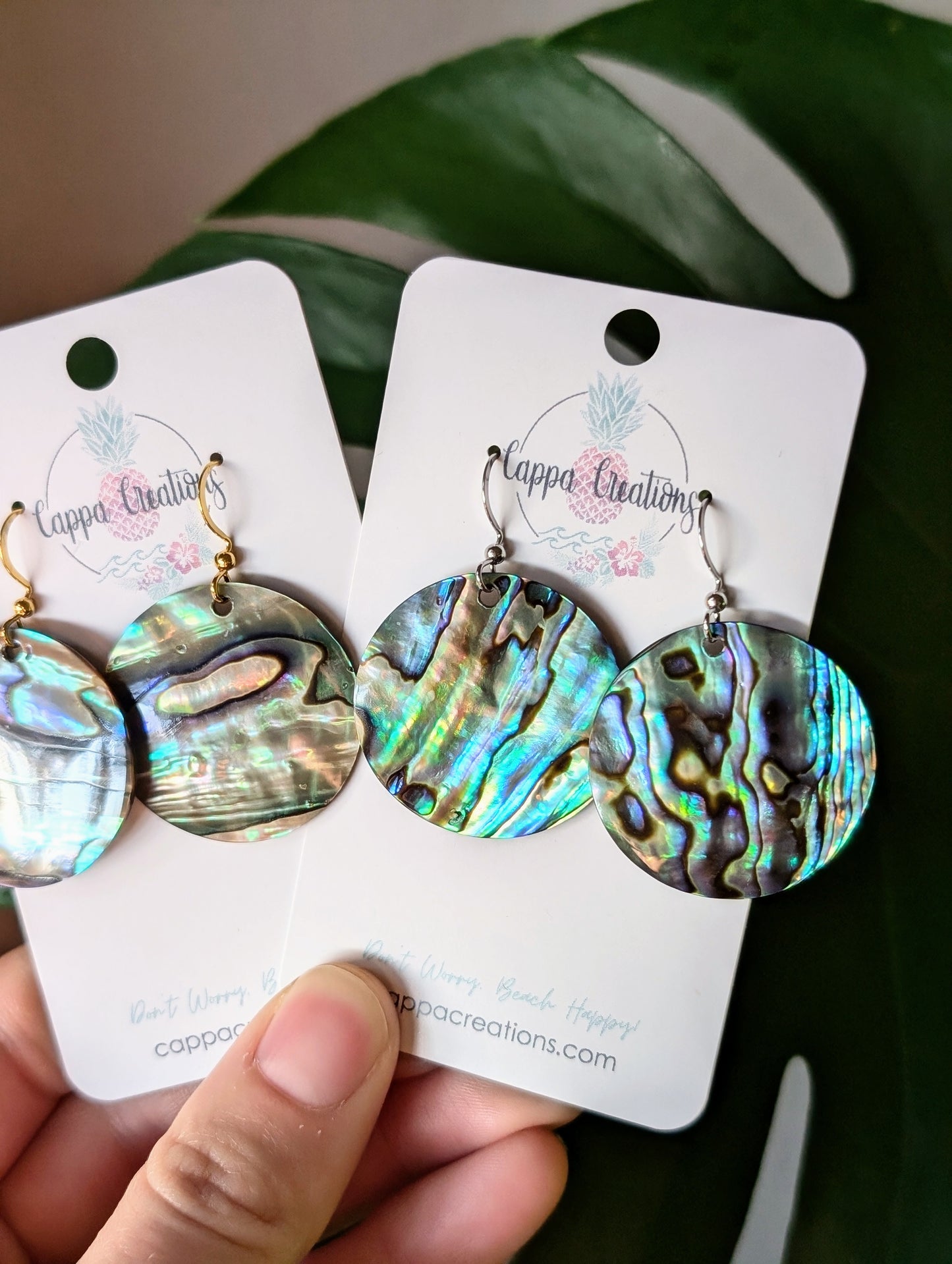 Abalone Shell Earrings – 18k Gold Plated