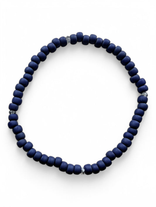 Matte Navy Sparkle Stacker Bracelet