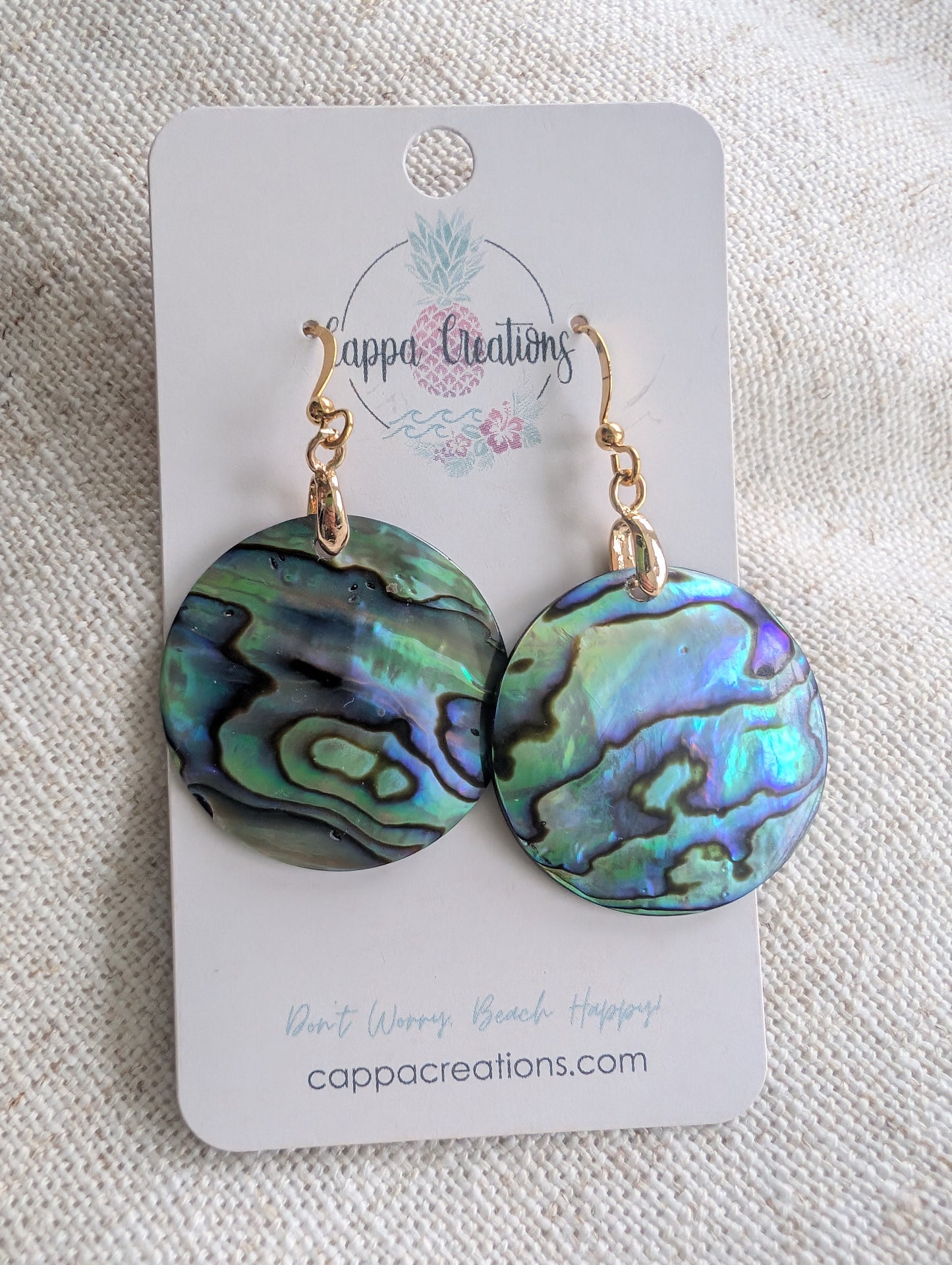 Abalone Shell Earrings – 18k Gold Plated