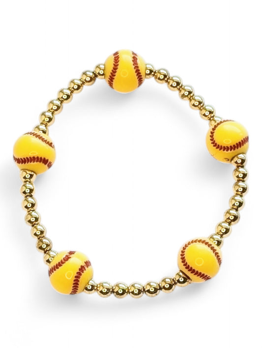 Gold Softball Bracelet