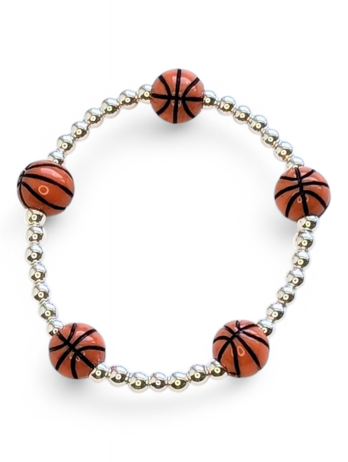 Silver Basketball Bracelet