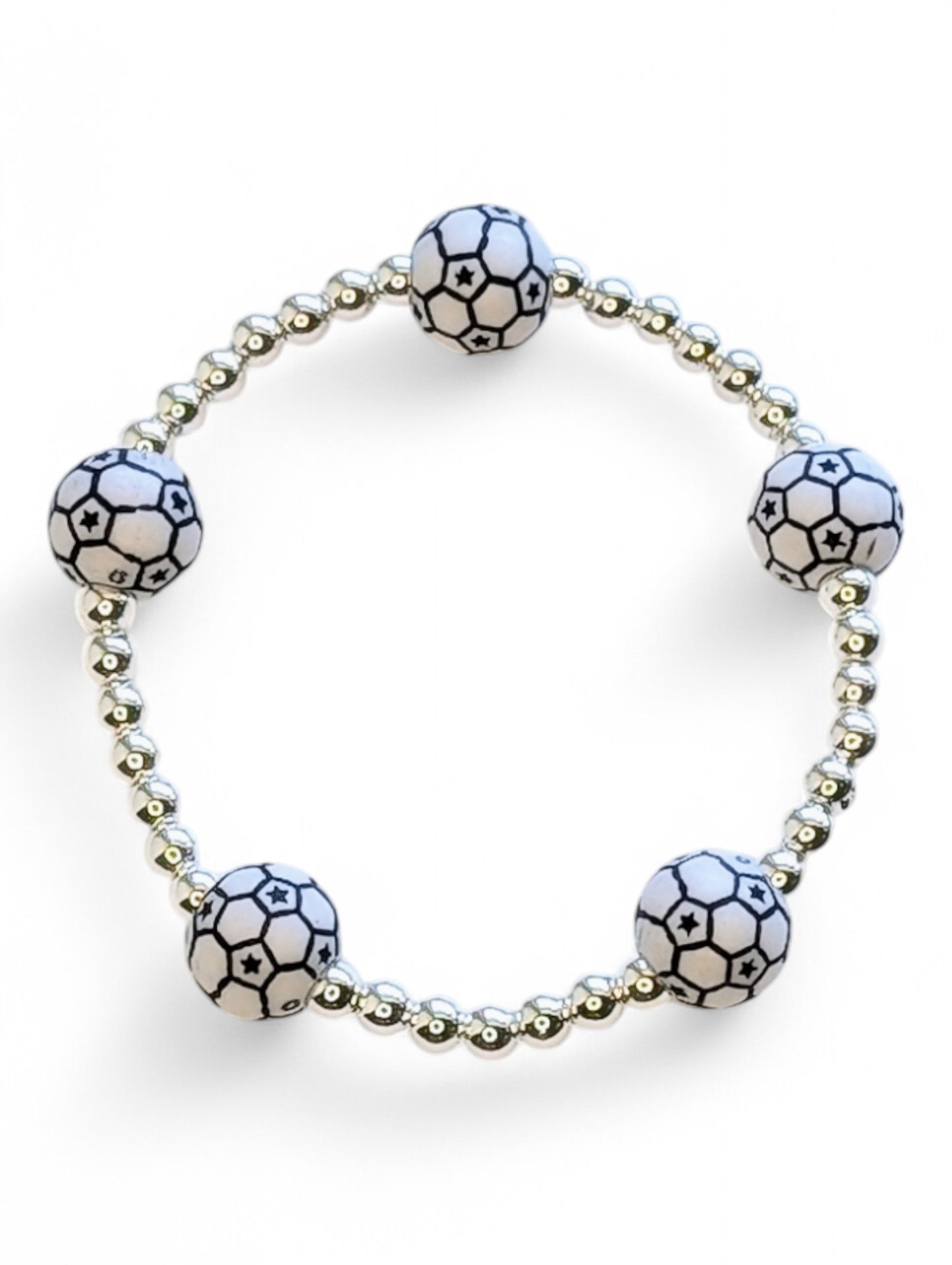 Silver Soccer Bracelet