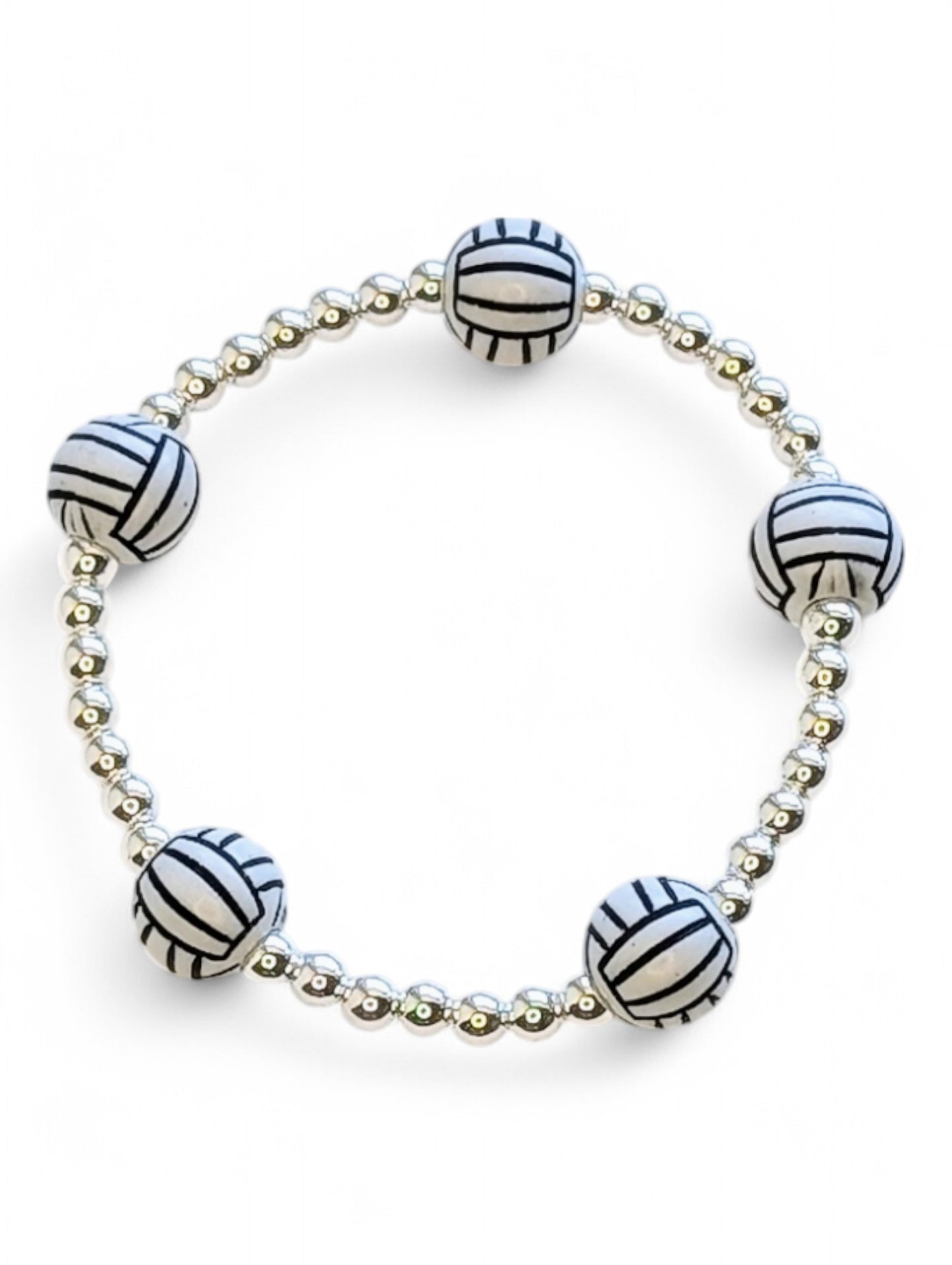 Silver Volleyball Bracelet