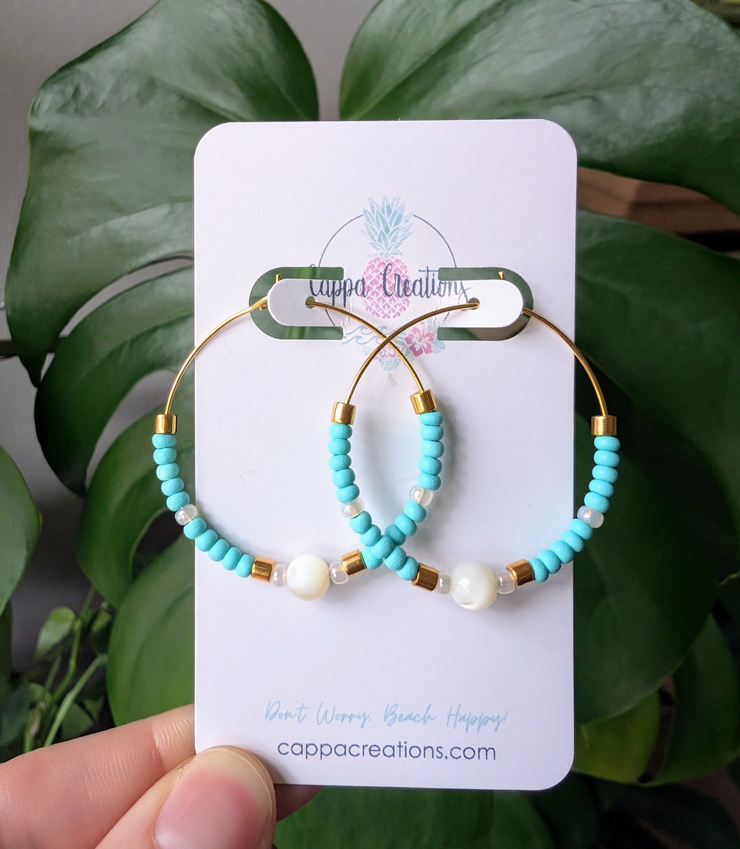 Color Pop Beaded Hoop Earrings