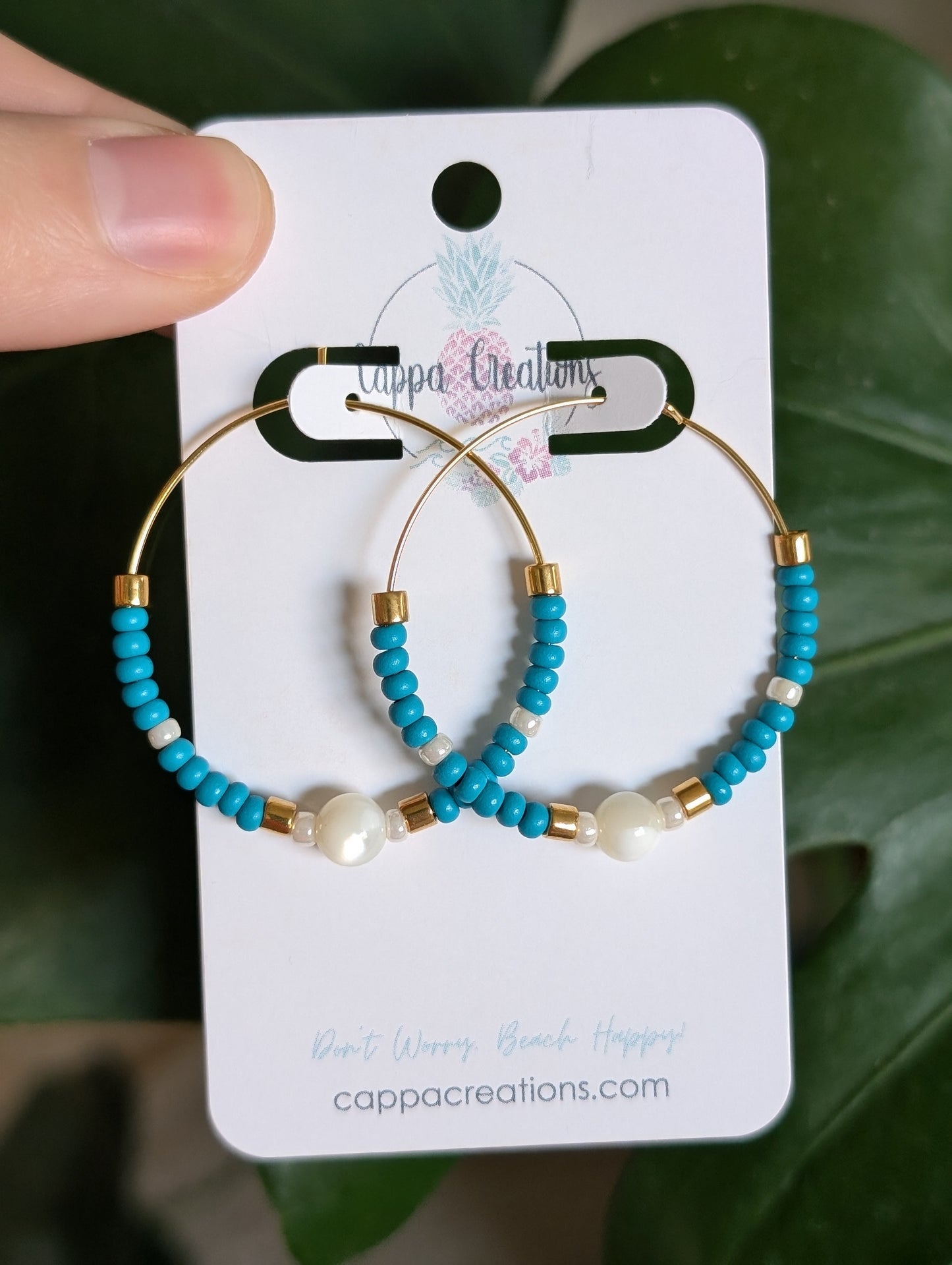 Color Pop Beaded Hoop Earrings