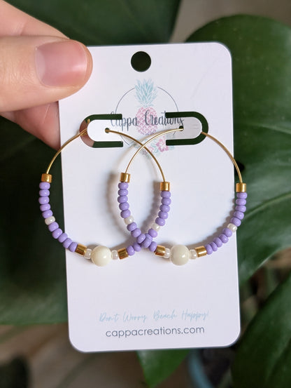 Color Pop Beaded Hoop Earrings