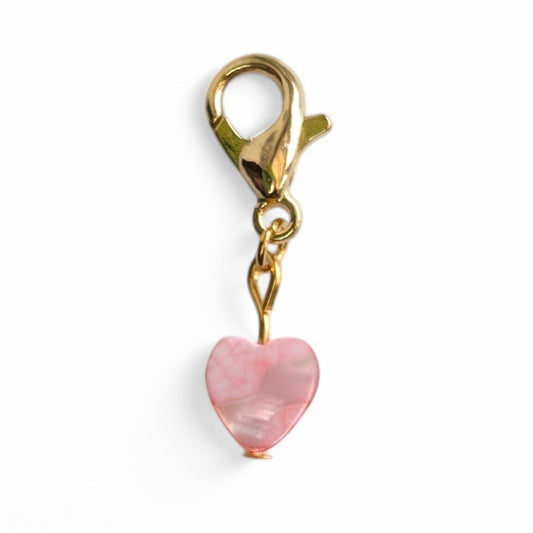 Pink Heart Mother of Pearl Shell Charm