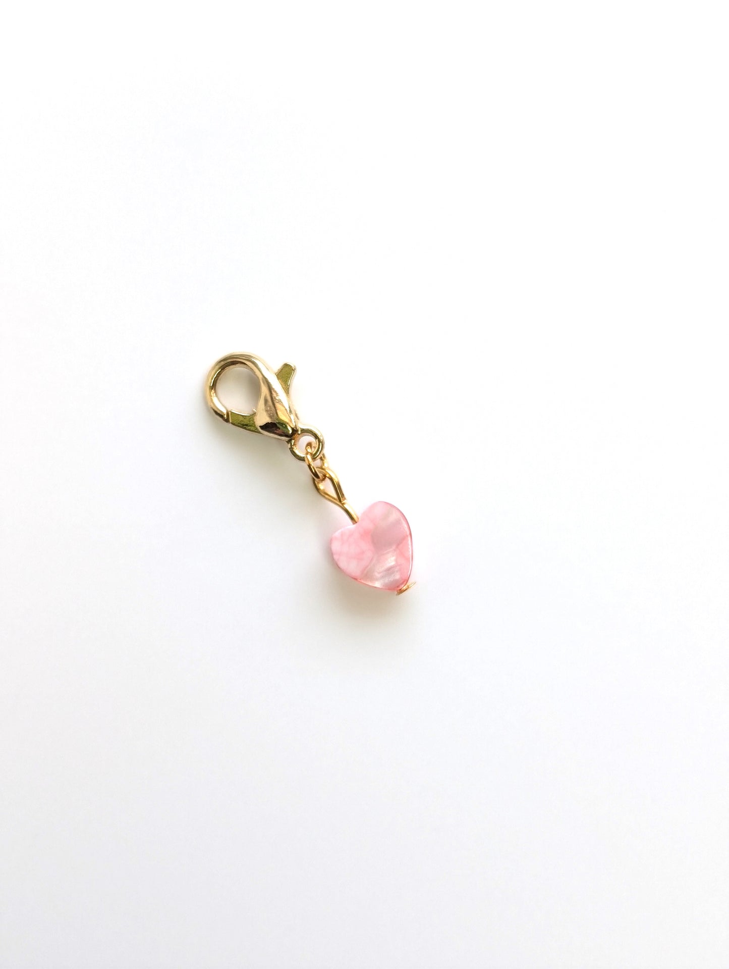 Pink Heart Mother of Pearl Shell Charm