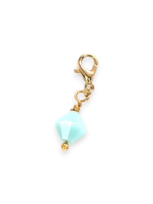 Mint Crystal Bead Charm