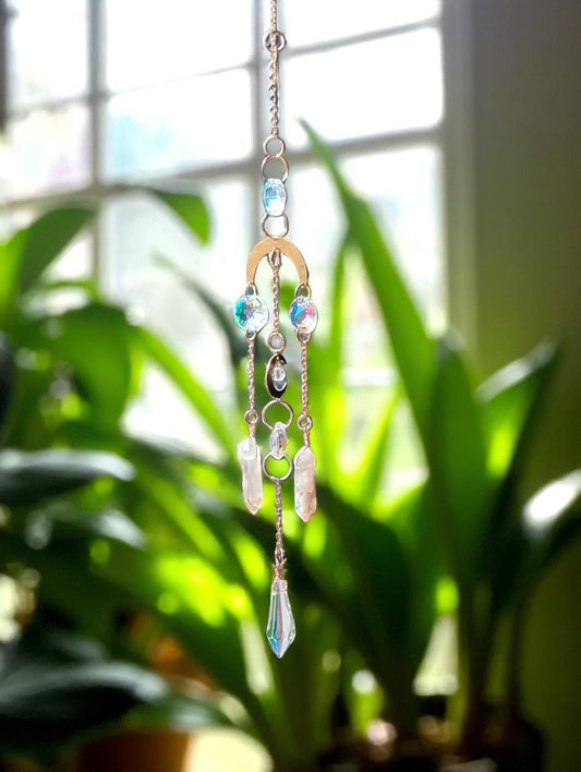 Agate boho rainbow crystal points Sun Catcher