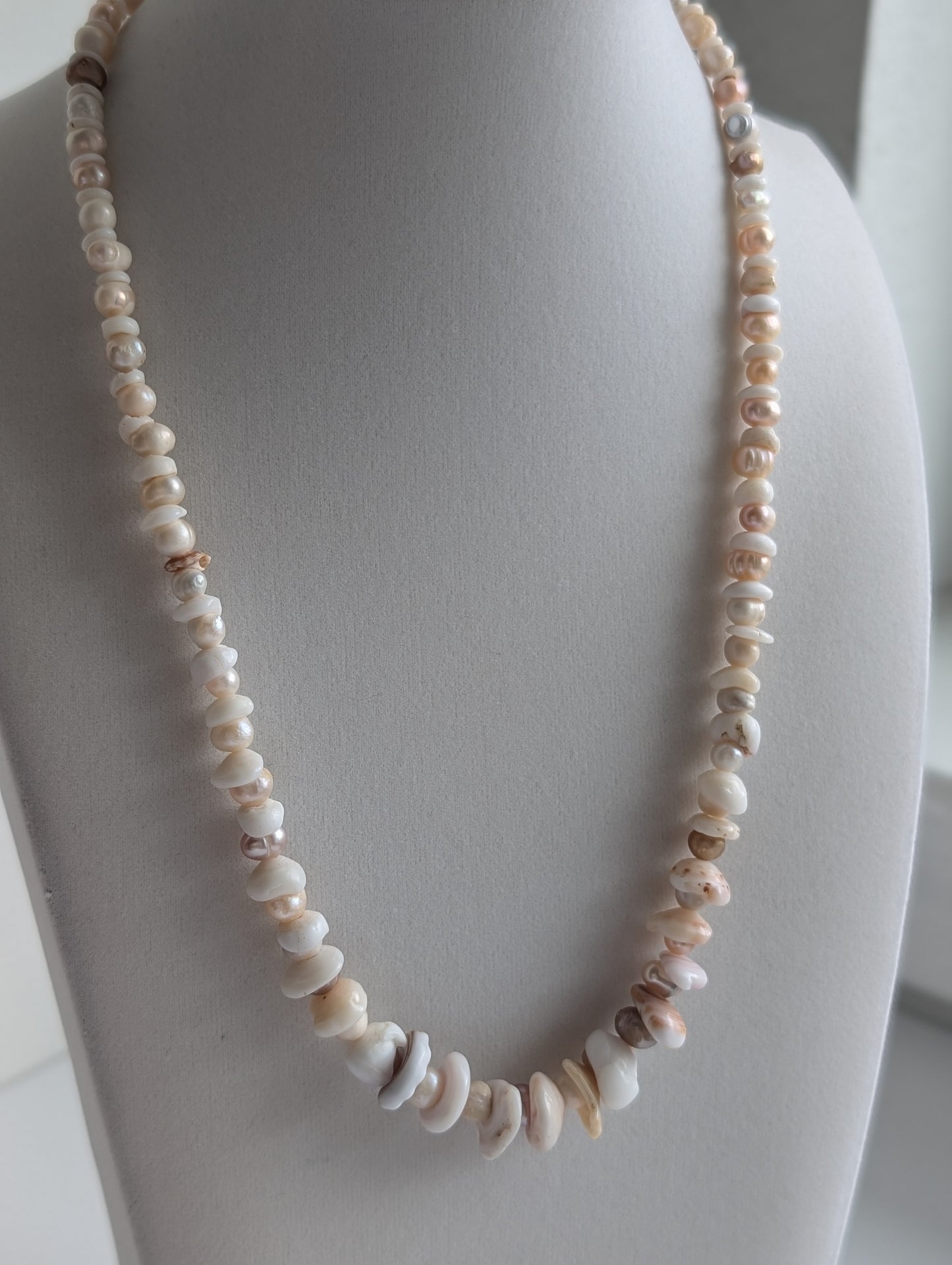 Cream Freshwater Pearl Puka Necklace