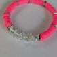 Hot Pink - Resort Ready Silver Heishi Bracelet