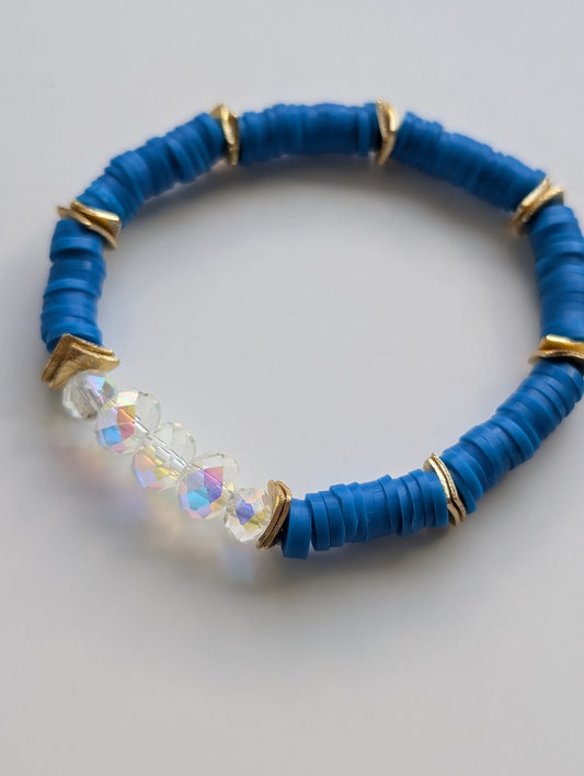 Royal Blue - Resort Ready Gold Heishi Bracelet