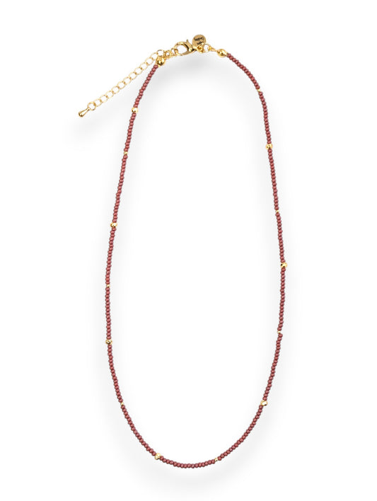 Merlot Beaded Choker Necklace