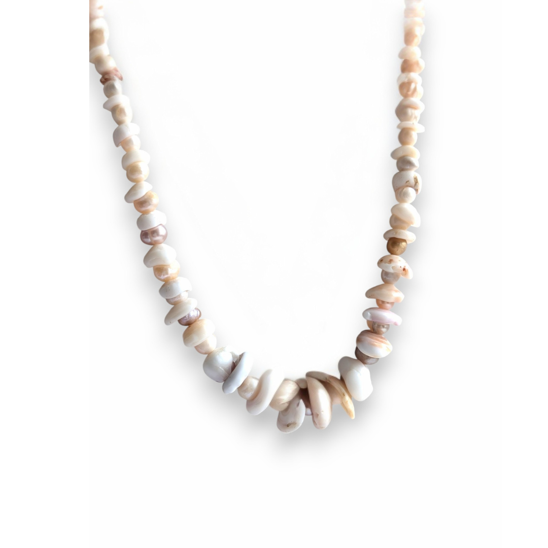 Cream Freshwater Pearl Puka Necklace