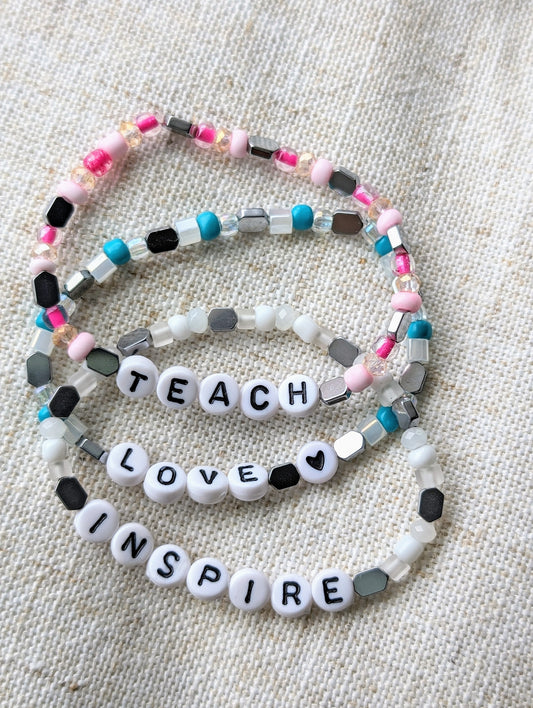 Teacher appreciation collection by Cappa Creations coastal inspired designs - teach - inspire - love