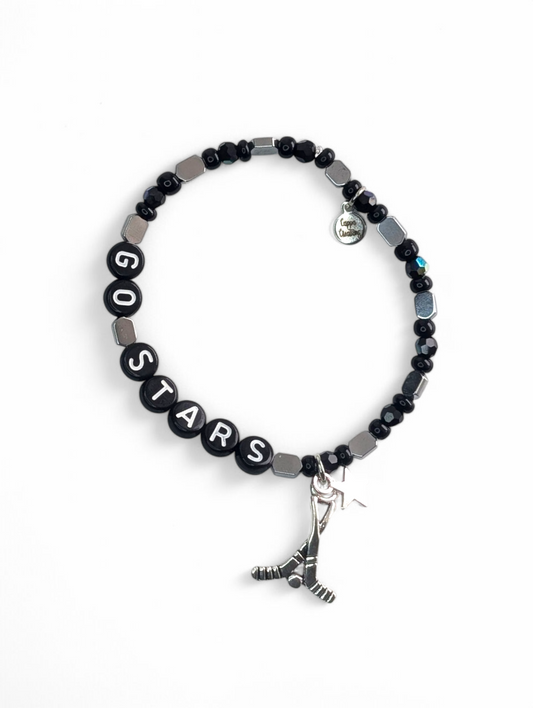 Texas Stars Silver Hockey Bracelet